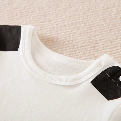 Cuddle Cub – White Bear Print Cotton Romper for Babies