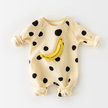 Banana Pop – Spring Cotton Romper for Babies