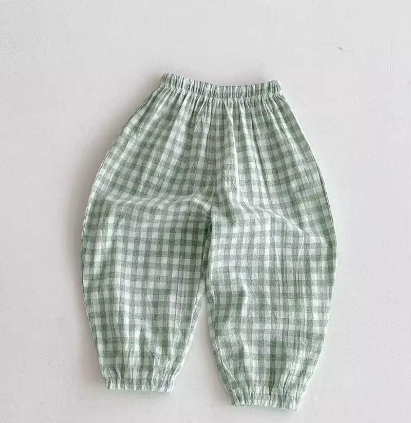 TinyTrend™ Vintage Cotton Stripe Pants – Unisex Casual Trousers with Pockets for Toddlers